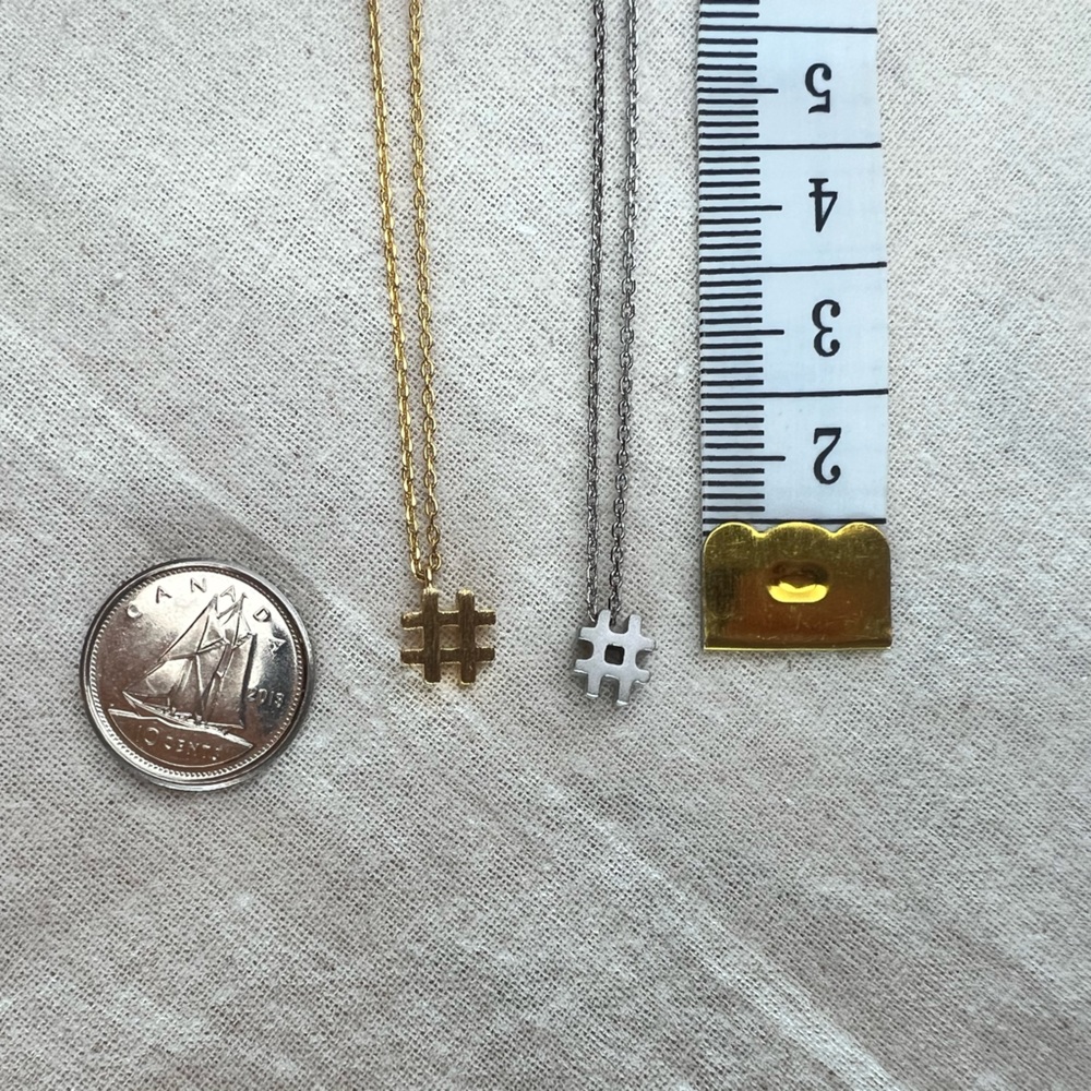 Set of 2 Hashtag necklaces